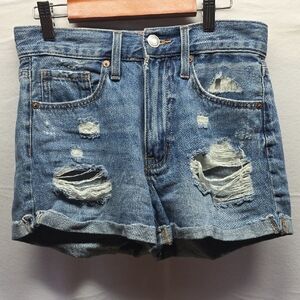 Aeropostale Distressed Light Blue Denim Shorts